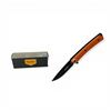 Image 1 : Smith's Ecesis Orange Aluminum Handle, 3" Folding Blade Knife with Pocket Clip, New
