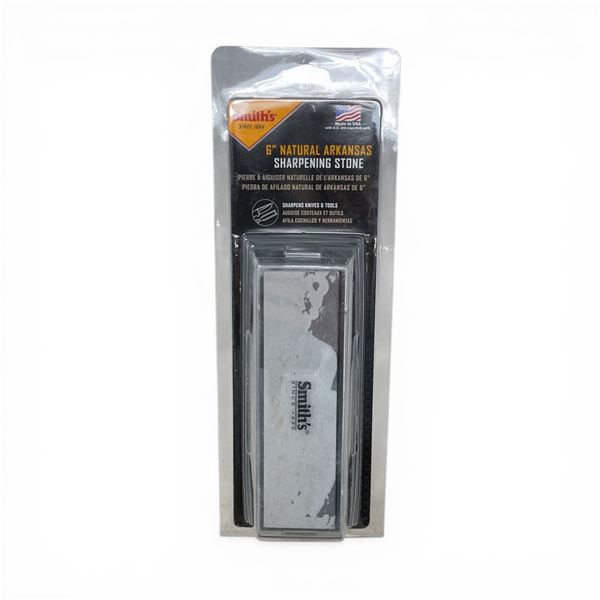 Smith's 6" Natural Arkansas Sharpening Stone, New