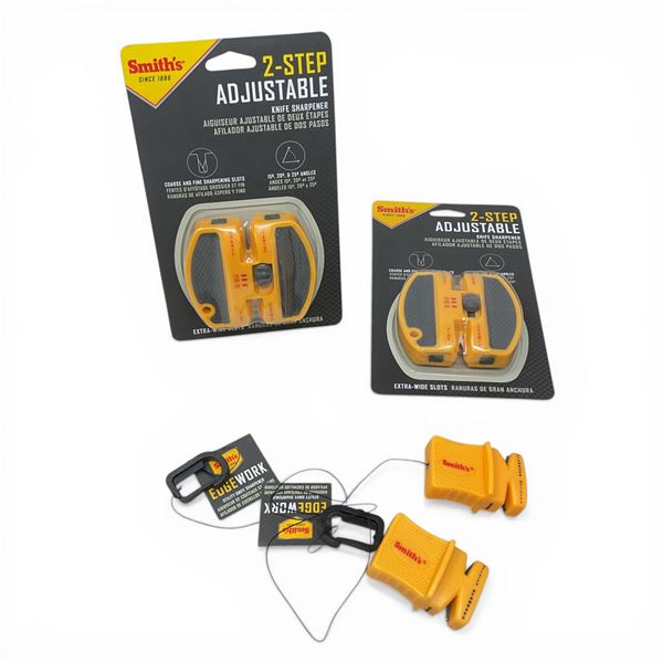 Smith's 2-Step Adjustable Sharpener X 2 Qty, New and Smith's Edge Work Utility Sharpener X 2 Qty