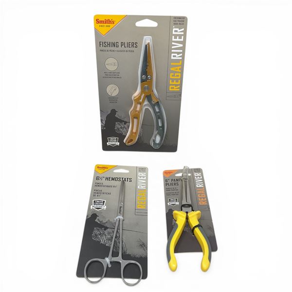Assorted Smith's Regal River Fishing Pliers X 2 Qty, New and 6.5" Hemostats, New