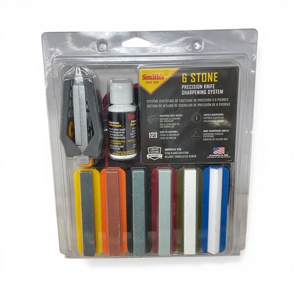 Smith's 6 Stone Precision Sharpening System with Case, New