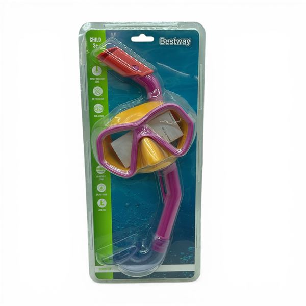 Bestway Dominator Child 3+ Swim Goggle and Snorkel Set, New