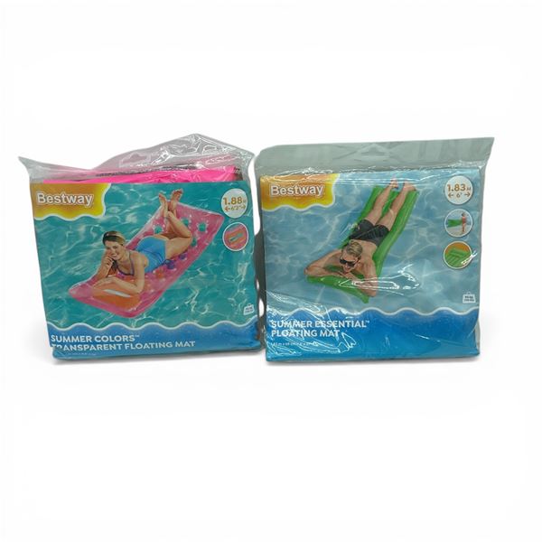 Bestway Summer Essential 6' x 27" Floating Mat, New and Transparent 6'2 x 28" Floating Mat, New