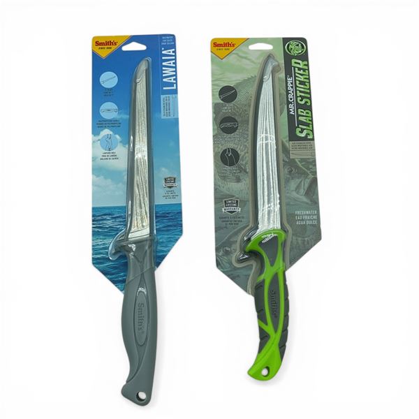 Smith's Lawaia 7" Fillet Knife, New and Smith's Mr. Crappie Slab Sticker 7" Fillet Knife, New