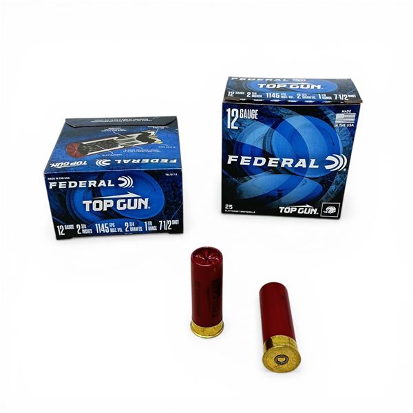 Federal Top Gun 12 Ga, 2-3/4", 1-1/8 oz, #7.5 Shot Ammunition, 50 Rounds