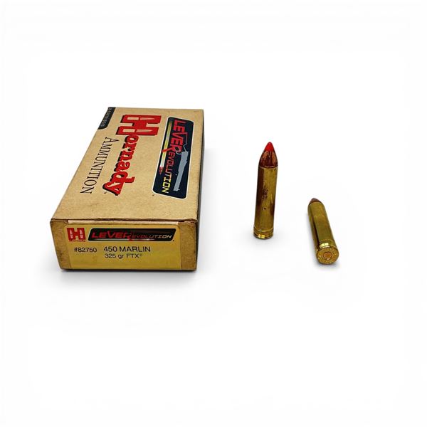 Hornady LeveRevolution 450 Marlin, 325 Grain FTX Ammunition, 20 Rounds