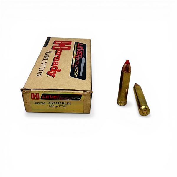 Hornady LeveRevolution 450 Marlin, 325 Grain FTX Ammunition, 12 Rounds
