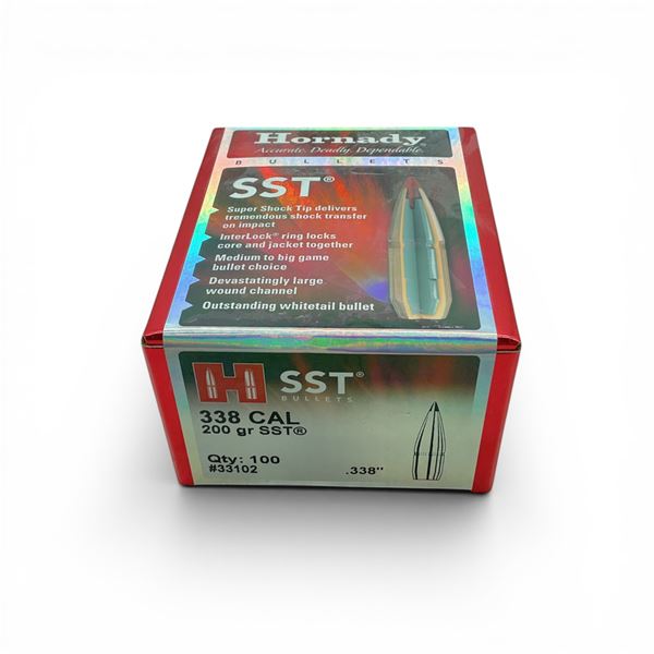 Hornady SST 338 Caliber (.338"), 200 Grain SST Projectiles, 100 Qty