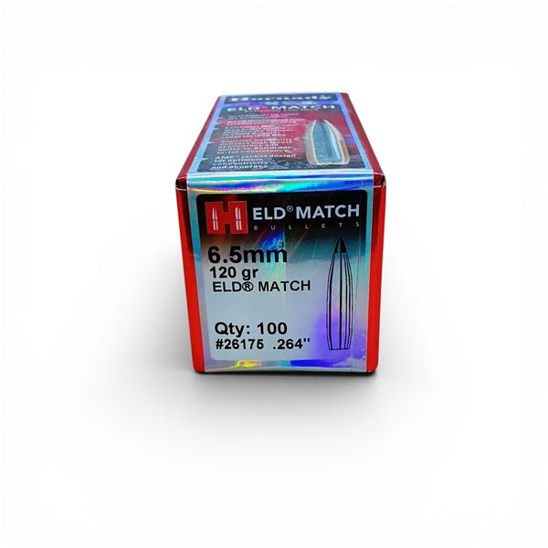 Hornady ELD Match 6.5mm Caliber (.264"), 120 Grain ELD Match Projectiles, 100 Qty