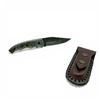 Image 2 : 3.5" Folding Damascus Blade Knife with Leather Sheath