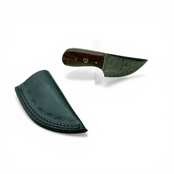 2.5" Fixed Damascus Blade Knife with Sheath