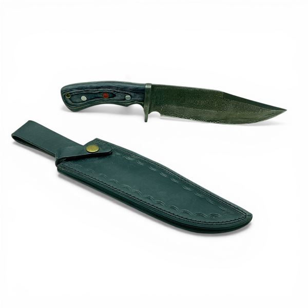 6.75" Fixed Damascus Blade Knife with Sheath