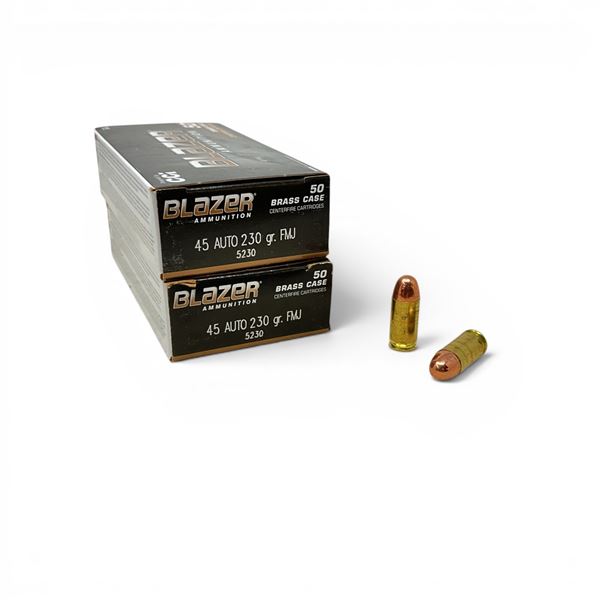 CCI Blazer 45 Auto, 230 Grain FMJ Ammunition, 100 Rounds