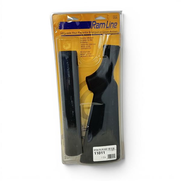 RamLine Synthetic Replacement 2 Piece Shotgun Stock for 12 Ga Remington 1100 in Black