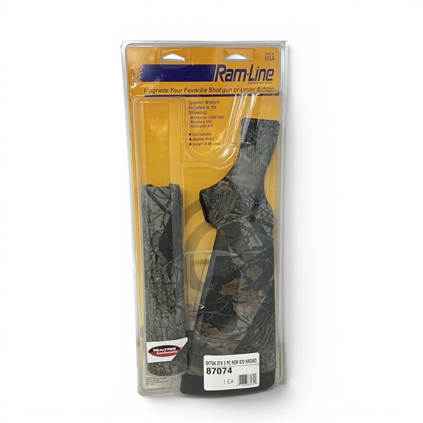 RamLine Synthetic Replacement 2 Piece Shotgun Stock for 12 Ga Remington 870 in Realtree Hardwoods