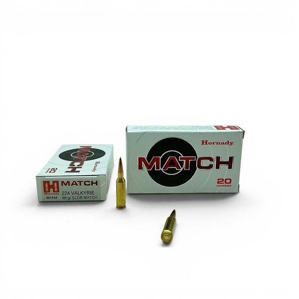 Hornady Match 224 Valkyrie 88 Grain ELD Ammunition, 40 Rounds