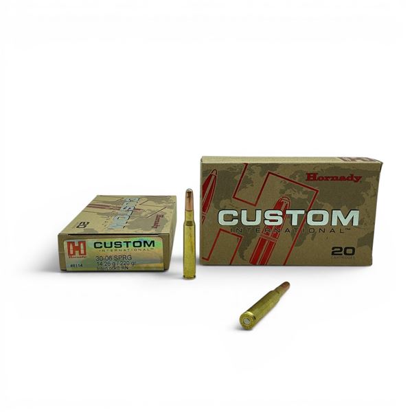 Hornady Custom International 30-06 SPRG 220 Grain Interlock RN Ammunition, 40 Rounds