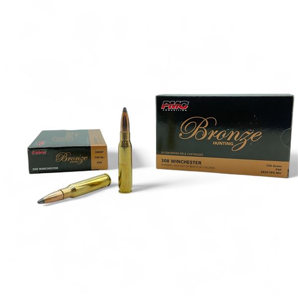 PMC Bronze 308 Win, 150 Grain PSP Ammunition, 40 Rounds