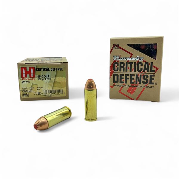 Hornady Critical Defense 45 Colt, 185 Grain FTX Ammunition, 40 Rounds