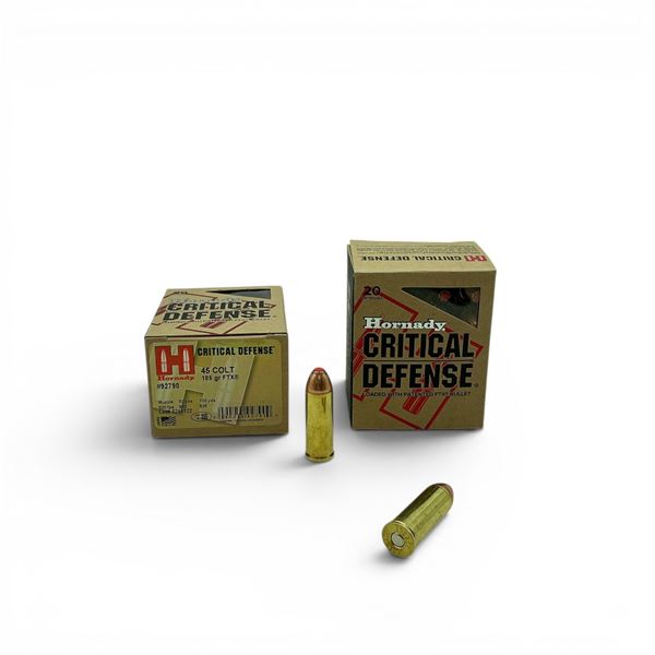 Hornady Critical Defense 45 LC 185 Grain FTX Ammunition, 40 Rounds
