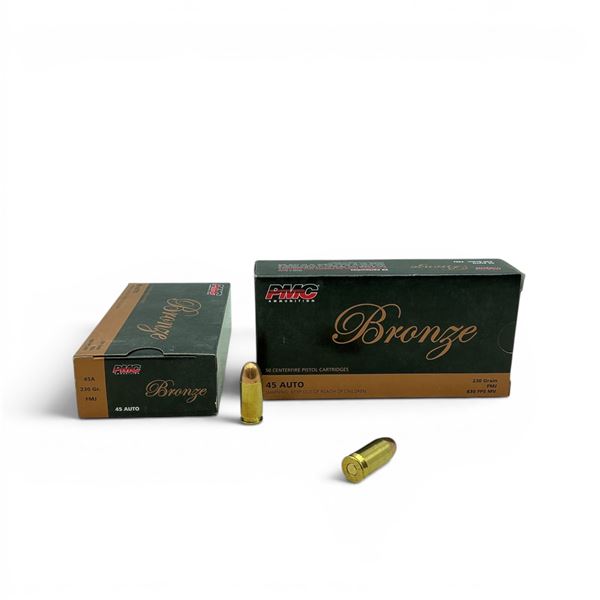 PMC Bronze 45 ACP 230 Grain FMJ Ammunition, 100 Rounds