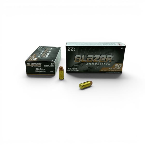 CCI Blazer Brass 45 ACP 230 Grain FMJ Ammunition, 100 Rounds