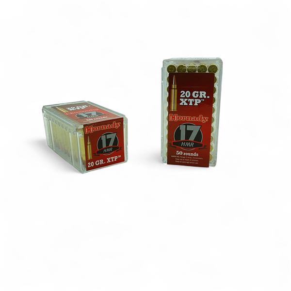 Hornady 17 HMR, 20 Grain XTP Ammunition, 100 Rounds