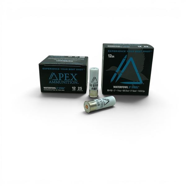 Apex Waterfowl S3 Steel 12 Ga 3" BB Shot Ammunition, 50 Rounds