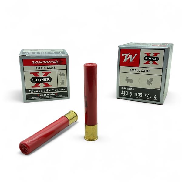 Winchester Super X Small Game 410 Ga, 3", 11/16 oz, #4 Shot Ammunition, 50 Rounds