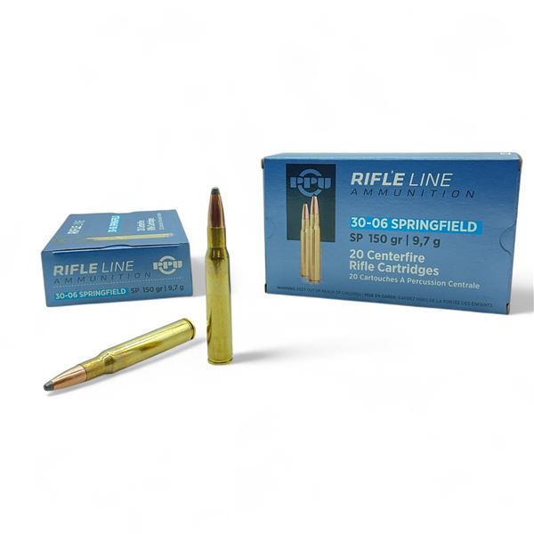 PPU 30-06 Springfield, 150 Grain SP Ammunition, 40 Rounds