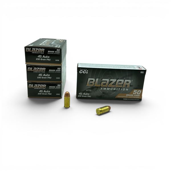 CCI Blazer Brass 45 ACP 230 Grain FMJ Ammunition, 200 Rounds