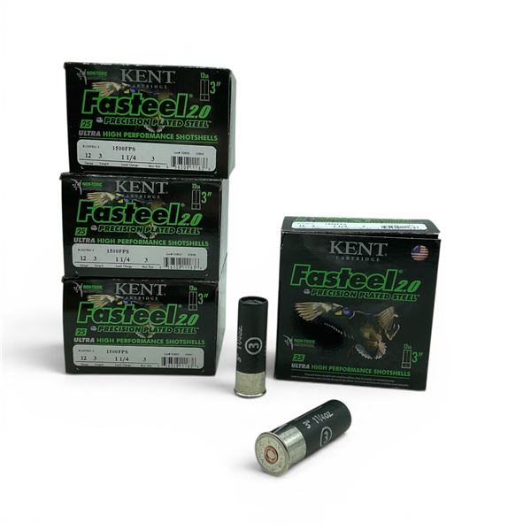 Kent Fasteel 2.0 12 Ga 3" #3 Ammunition, 100 Rounds