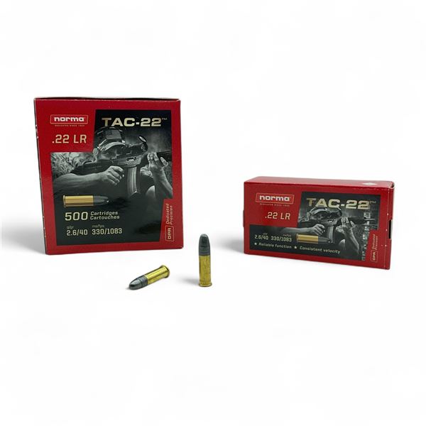 Norma Tac-22 .22 LR, 40 Grain LRN Ammunition, 500 Rounds