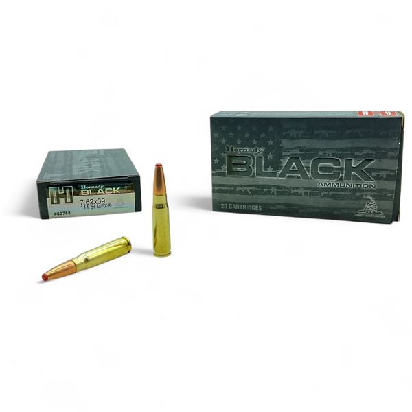 Hornady Black 7.62x39, 111 Grain MFX Ammunition, 40 Rounds