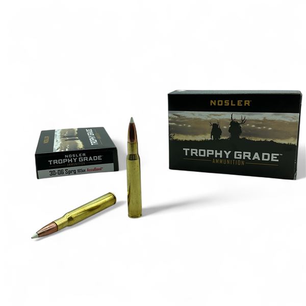 Nosler Trophy Grade 30-06 Sprg, 165 Grain AccuBond Ammunition, 40 Rounds