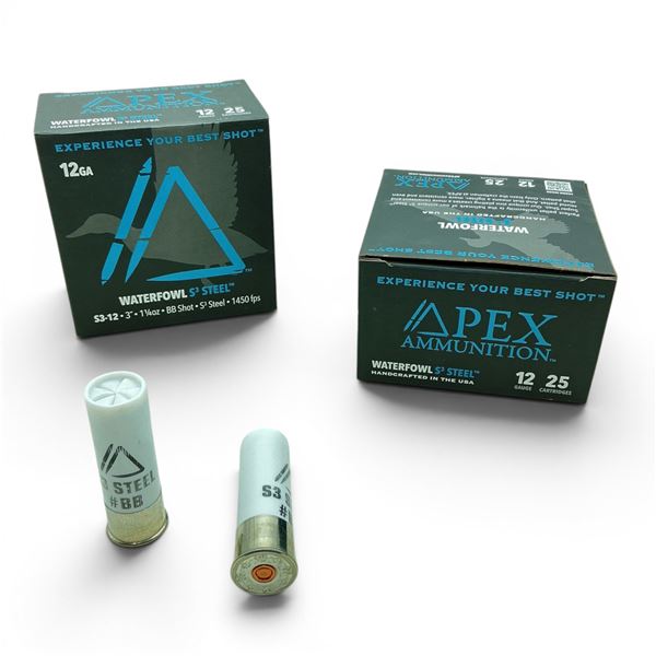 Apex Waterfowl S3 Steel 12 Ga 3" BB Ammunition, 50 Rounds