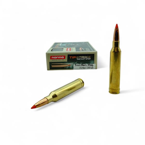 Norma TipStrike Instant Stop 7mm Rem Mag, 160 Grain Ammunition, 20 Rounds