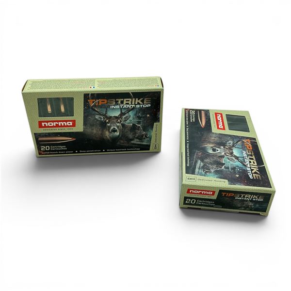 Norma Dedicated Hunting TipStrike 308 Win 170 Grain Ammunition, 40 Rounds