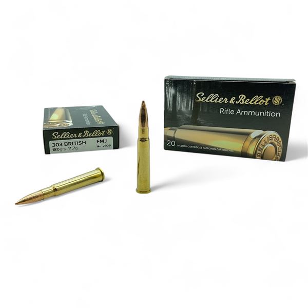 Sellier & Bellot 303 British, 180 Grain FMJ Ammunition, 40 Rounds