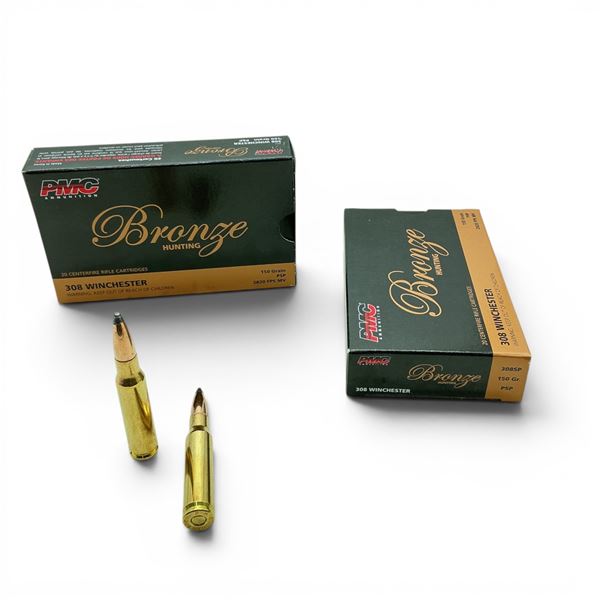 PMC Bronze 308 Win 150 Grain PSP Ammunition, 100 Rounds