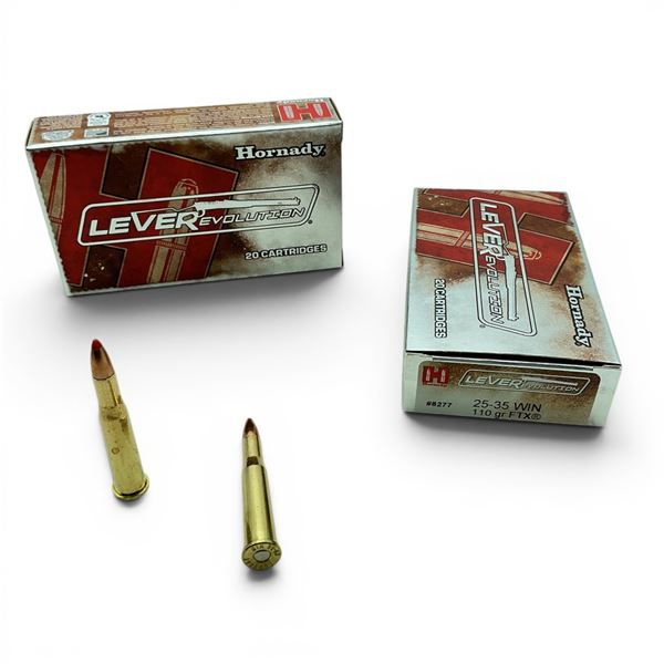 Hornady LeveRevolution 25-35 Win 110 Grain FTX Ammunition, 40 Rounds