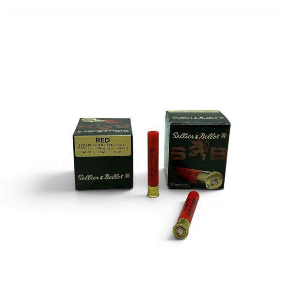Sellier & Bellot Red 410 Ga, 3", 9/16 oz, #4 Shot Ammunition, 50 Rounds