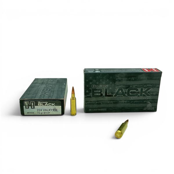 Hornady Black 224 Valkyrie, 75 Grain BTHP Ammunition, 40 Rounds