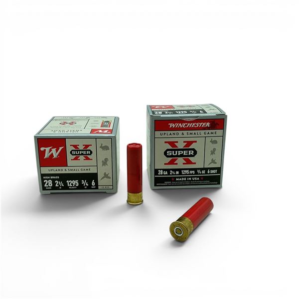 Winchester Super X Upland & Small Game 28 Ga, 2-3/4", 3/4 oz, #6 Shot Ammunition, 50 Rounds