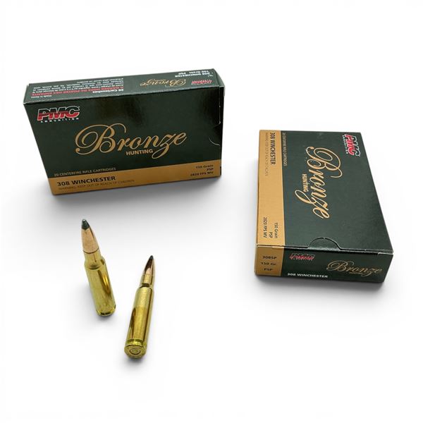PMC Bronze 308 Win 150 Grain PSP Ammunition, 40 Rounds