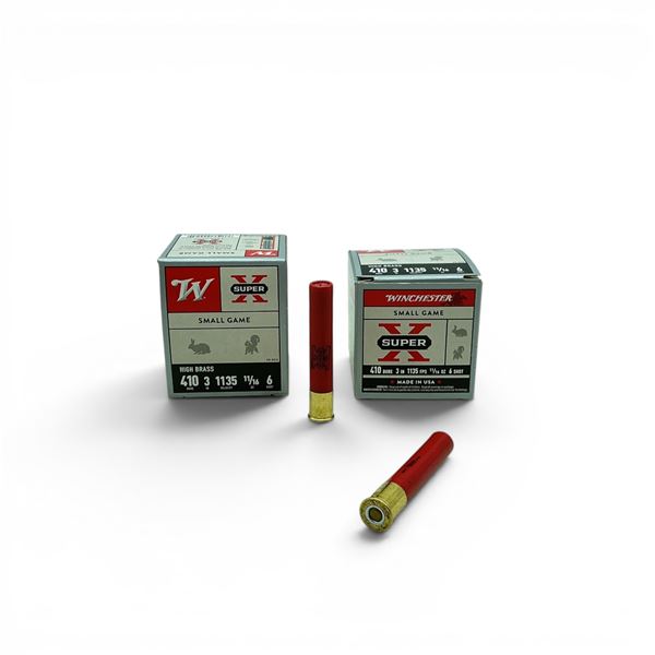 Winchester Super X Small Game 410 Ga, 3", 11/16 oz, #6 Shot High Brass Ammunition, 50 Rounds