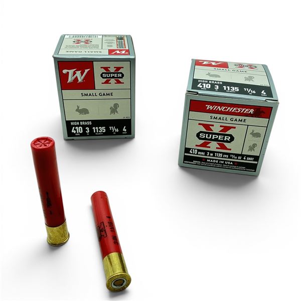 Winchester Super X Small Game 410 Bore 3" #4 Ammunition, 50 Rounds
