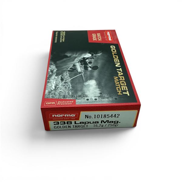 Norma Dedicated Precision Match 338 Lapua Mag 250 Grain Ammunition, 20 Rounds