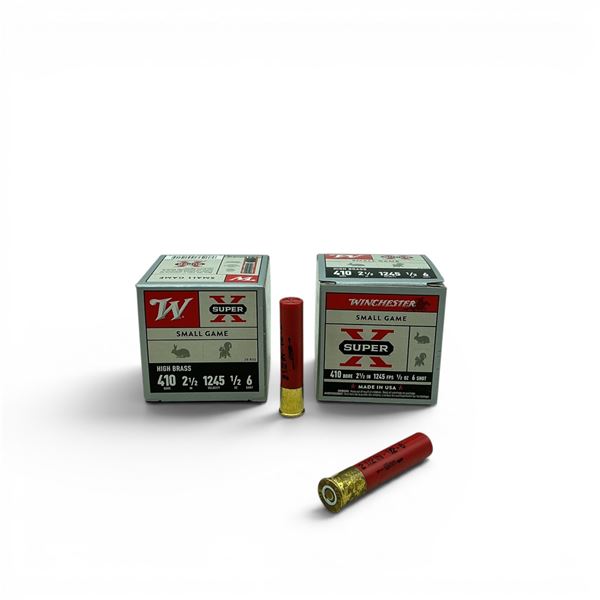 Winchester Super X Small Game 410 Ga, 2-1/2", 1/2 oz, #6 Shot High Brass Ammunition, 50 Rounds