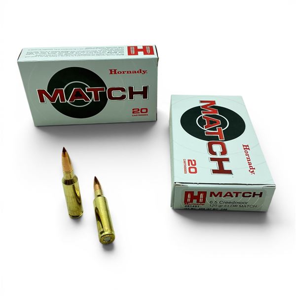 Hornady Match 6.5 Creedmoor 120 Grain ELD Ammunition, 40 Rounds